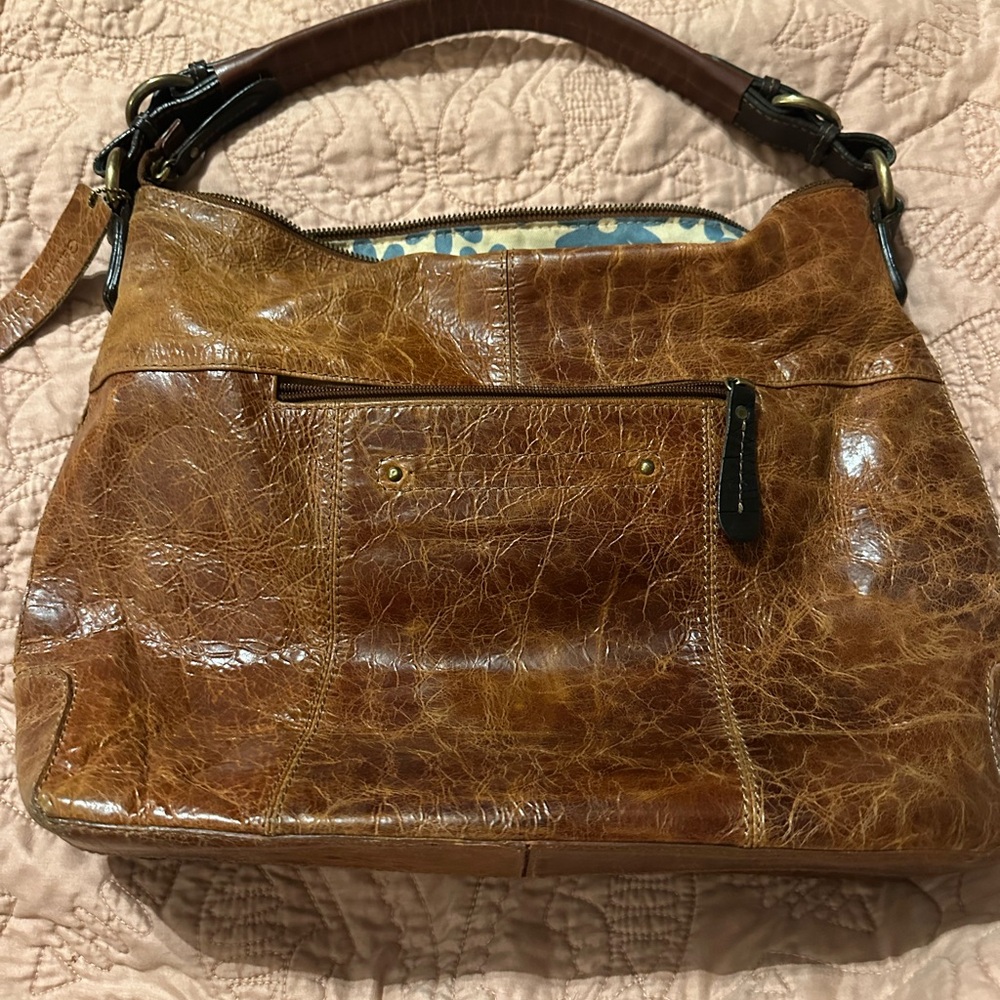 Nino Bossi Brown Leather Hobo Bag